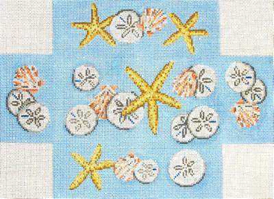 Brick Cover ~ Seashore Brick Cover Door Stop handpainted 13 Mesh Needlepoint Canvas by Needle Crossings