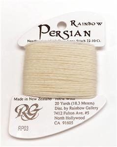 Persian Wool #03 "Ecru" Off White Single Ply Wool Needlepoint Thread by Rainbow Gallery
