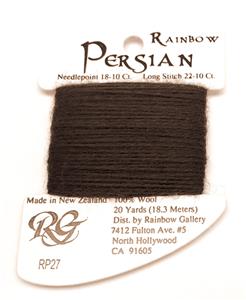 Persian Wool #27 "Cocoa Brown" Single Ply 20 Yards Needlepoint Thread by Rainbow Gallery