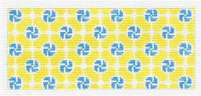 Canvas Insert~ Blue Pinwheels Design handpainted "BB" Needlepoint Canvas by SOS from LEE