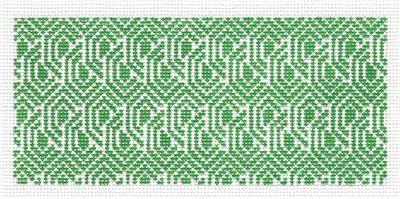 Canvas Insert~Green & White Design handpainted "BB" Needlepoint Canvas by SOS from LEE