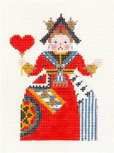 Canvas ~ Queen of Hearts from Alice In Wonderland handpainted 18 Mesh Needlepoint Ornament Canvas by Petei