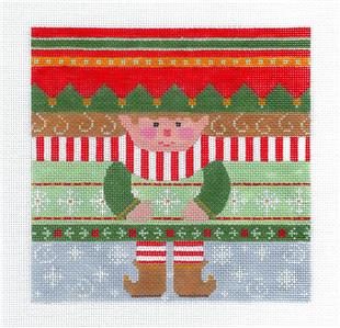 Roll Up Canvas ~ Large ELF Roll Up Ornament handpainted Needlepoint Canvas by CH Designs ~ Danji