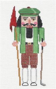 Nutcracker ~ Golfer with Club Sports Nutcracker handpainted Needlepoint Ornament Canvas by Susan Roberts