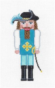 Nutcracker ~ Musketeer with Sword Nutcracker handpainted Needlepoint Ornament Susan Roberts