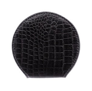 Accessory ~ Black Alligator Leather Folding Purse Mirror for a 3" Needlepoint Canvas by LEE
