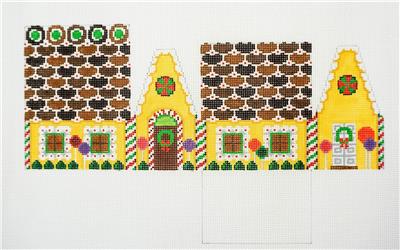 3D BUTTERSCOTCH Gingerbread House HP Needlepoint Ornament Susan Roberts **MAY NEED TO BE SPECIAL ORDERED**
