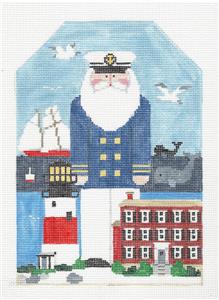 Santa Canvas ~ NANTUCKET ISLAND SANTA large 18 mesh Needlepoint Canvas Design by Kathy Schenkel