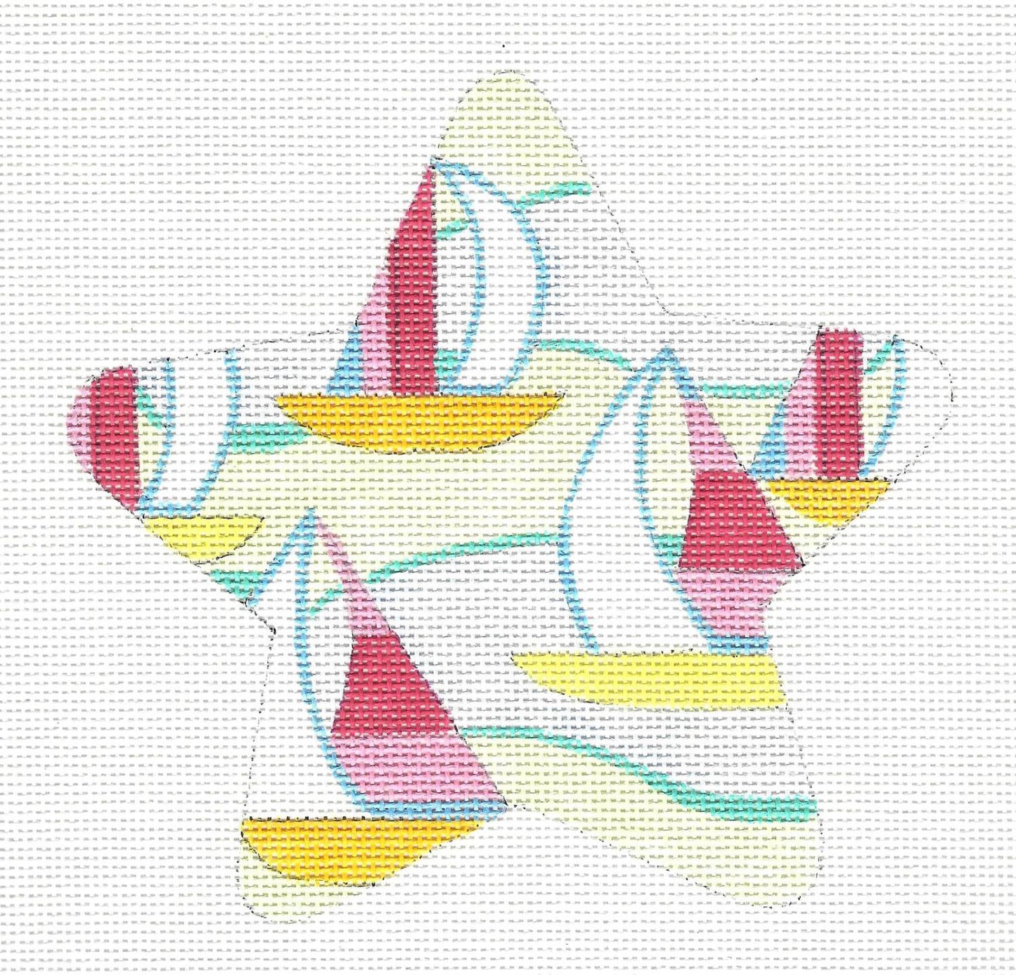 Star ~ SAILBOATS STAR handpainted Needlepoint Ornament by Raymond Crawford