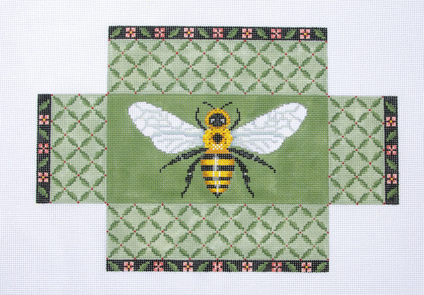 Brick Cover ~ BUMBLE BEE Door Stop handpainted Needlepoint Canvas by Susan Roberts