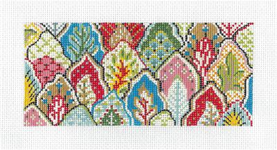 Kelly Clark Insert ~ Oberkamp Leaf Floral "BB" Insert handpainted Needlepoint Canvas by Kelly Clark
