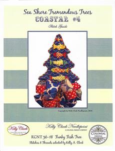 Kelly Clark Tree- Six Funky Little Fish & STITCH GUIDE handpainted Needlepoint Canvas by Kelly Clark