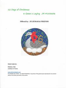 12 Days of Christmas 6 Geese a Laying with STITCH GUIDE & HP Needlepoint canvas Juliemar