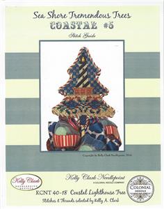 Kelly Clark Tree- LIGHTHOUSE , BEADS & STITCH GUIDE handpainted Needlepoint Canvas