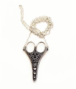 Chatelaine Set ~ Filigree Heart Chatelaine Necklace with Embroidery Scissors SET from England