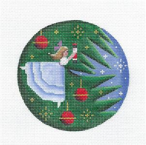 Christmas ~ Nutcracker "CLARA ORNAMENT" handpainted Needlepoint Canvas by Rebecca Wood