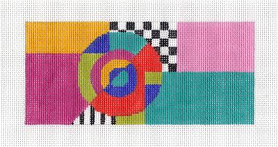 Canvas Insert ~ Art Deco Geometric Multi-Color 18 Mesh handpainted Needlepoint Canvas ~ BB Insert ~ LEE