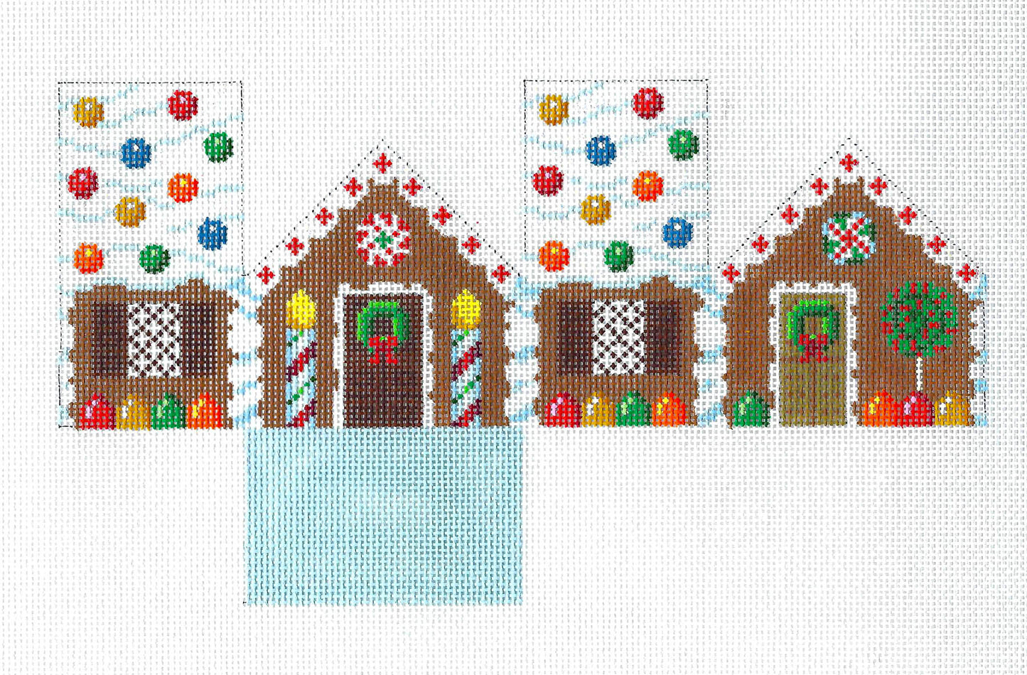 3-D Ornament ~ Gingerbread Mini House 3-D Handpainted 18 Mesh Needlepoint Ornament by Susan Roberts