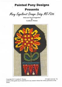 Canvas~Orange Daisy handpainted Needlepoint Canvas & STITCH GUIDE by M.Engelbreit