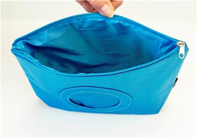 Accessory ~ Silk Zip Clutch Purse Bag in Blue for 2.75" Rd. Needlepoint Canvas by LEE