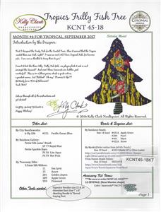 Kelly Clark Tree #5 ~ FRILLY FISH, CRYSTALS & STITCH GUIDE handpainted Needlepoint Canvas