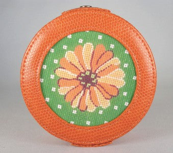 Accessory ~ Bright Orange Premium Leather Gift Box Case for a handpainted Needlepoint Canvas by LEE