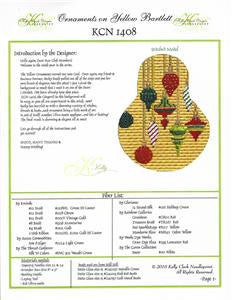 Kelly Clark Pear ~ Ornaments on a Golden Pear handpainted Needlepoint Ornament Canvas & STITCH GUIDE