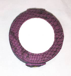 Accessory ~ Plum Purple Textured Premium Leather 4" Gift Box Snap Case for Needlepoint Canvas by LEE