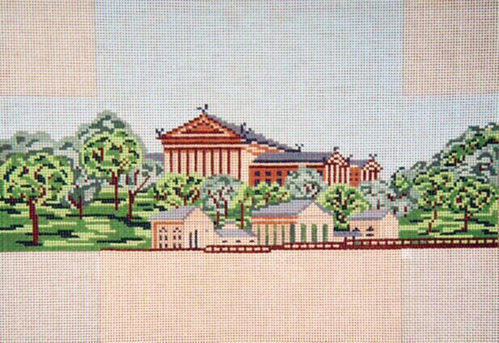 Brick Cover~Philadelphia Museum of Art handpainted Needlepoint Canvas~by Needle Crossings