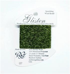 GLISTEN Sparkling Braid #57 "Pesto" Needlepoint Thread Rainbow Gallery