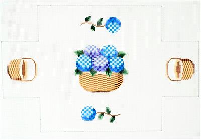 Nantucket Brick Cover ~ NANTUCKET HYDRANGEA Brick Cover Door Stop handpainted Needlepoint Canvas By MBM