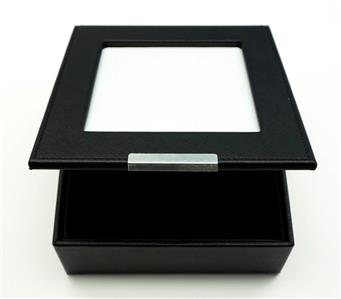 Leather Box ~ Black Premium Leather Display Box made for a 5"x6" Needlepoint Canvas by LEE