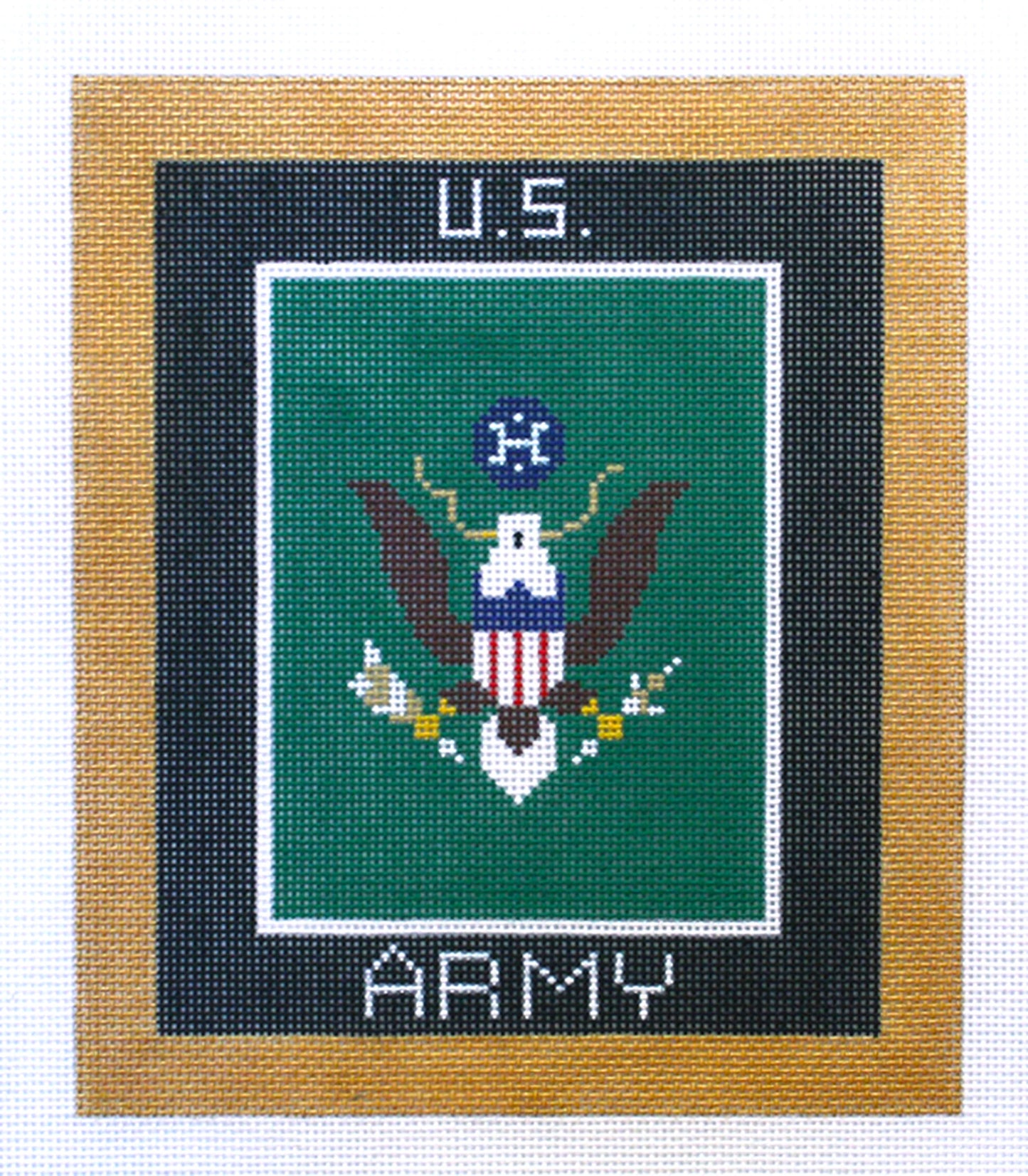 Military ~ U. S. ARMY Military 6"x7" handpainted 18mesh Needlepoint Canvas by LEE Needle Art