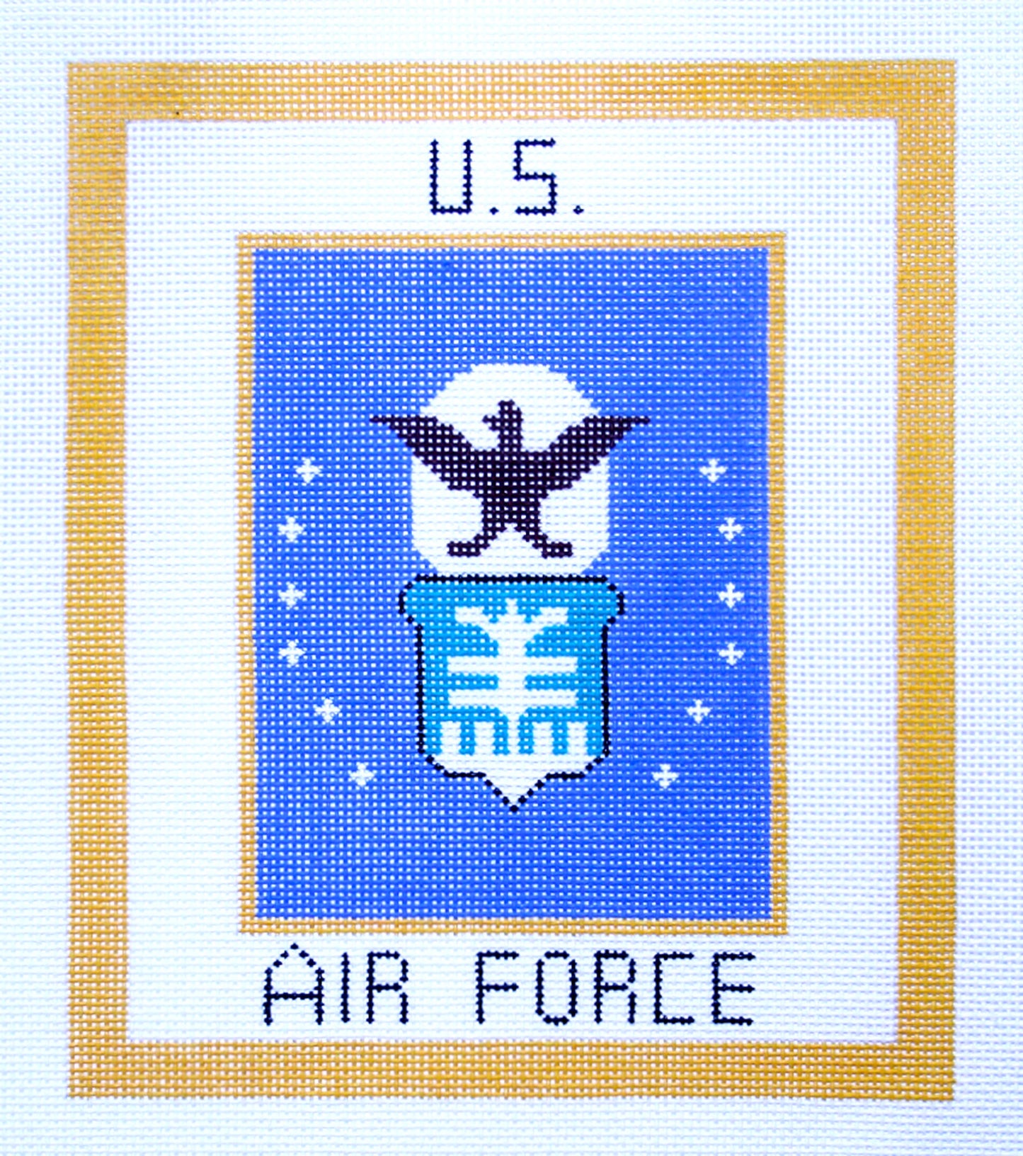 Military ~ U. S. AIR FORCE Military 6"x7" handpainted Needlepoint Canvas by LEE Needle Art