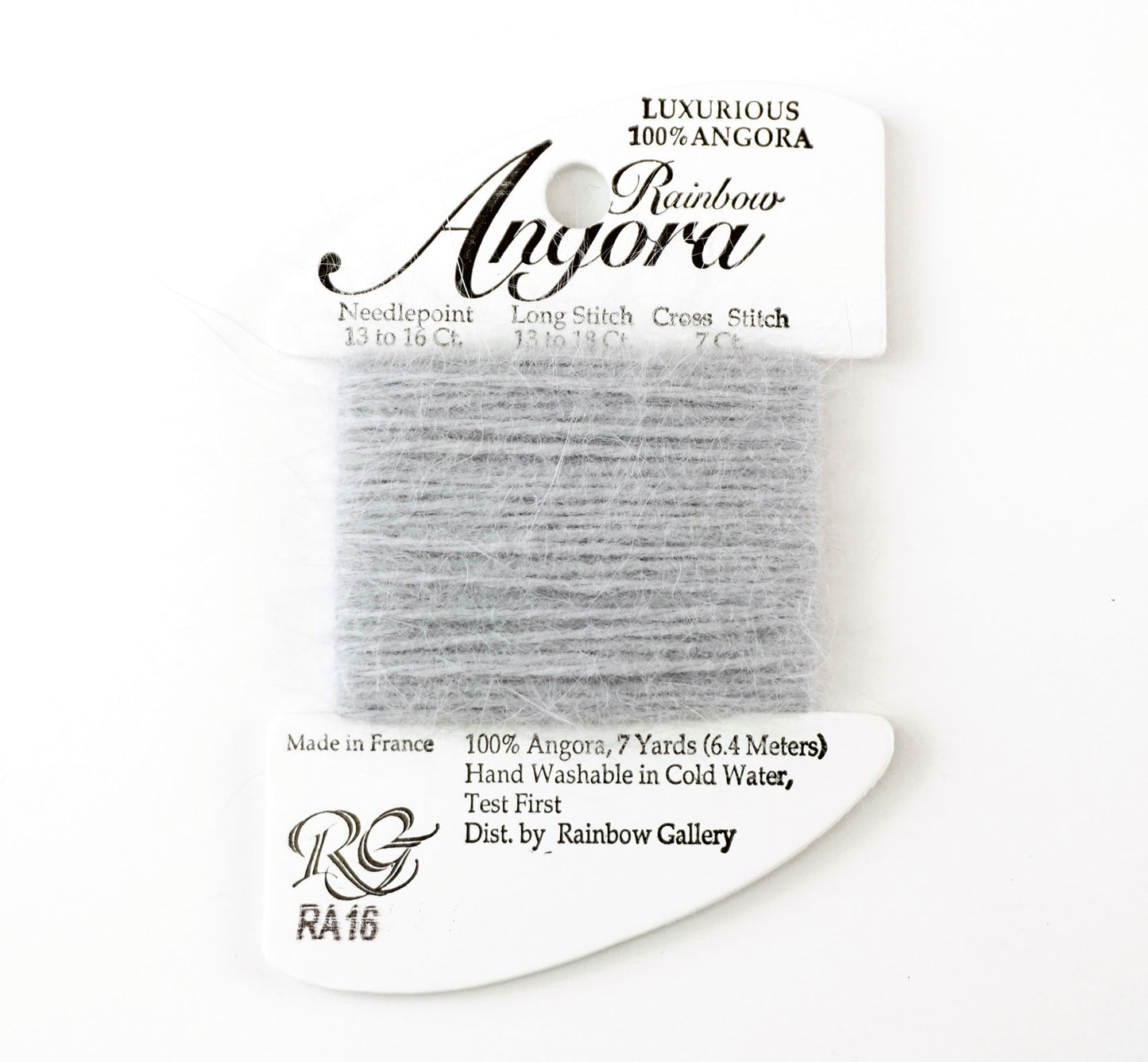 Angora Fiber "LT. Gray " #RA16 7 Yds. Needlepoint Stitching Thread by Rainbow Gallery