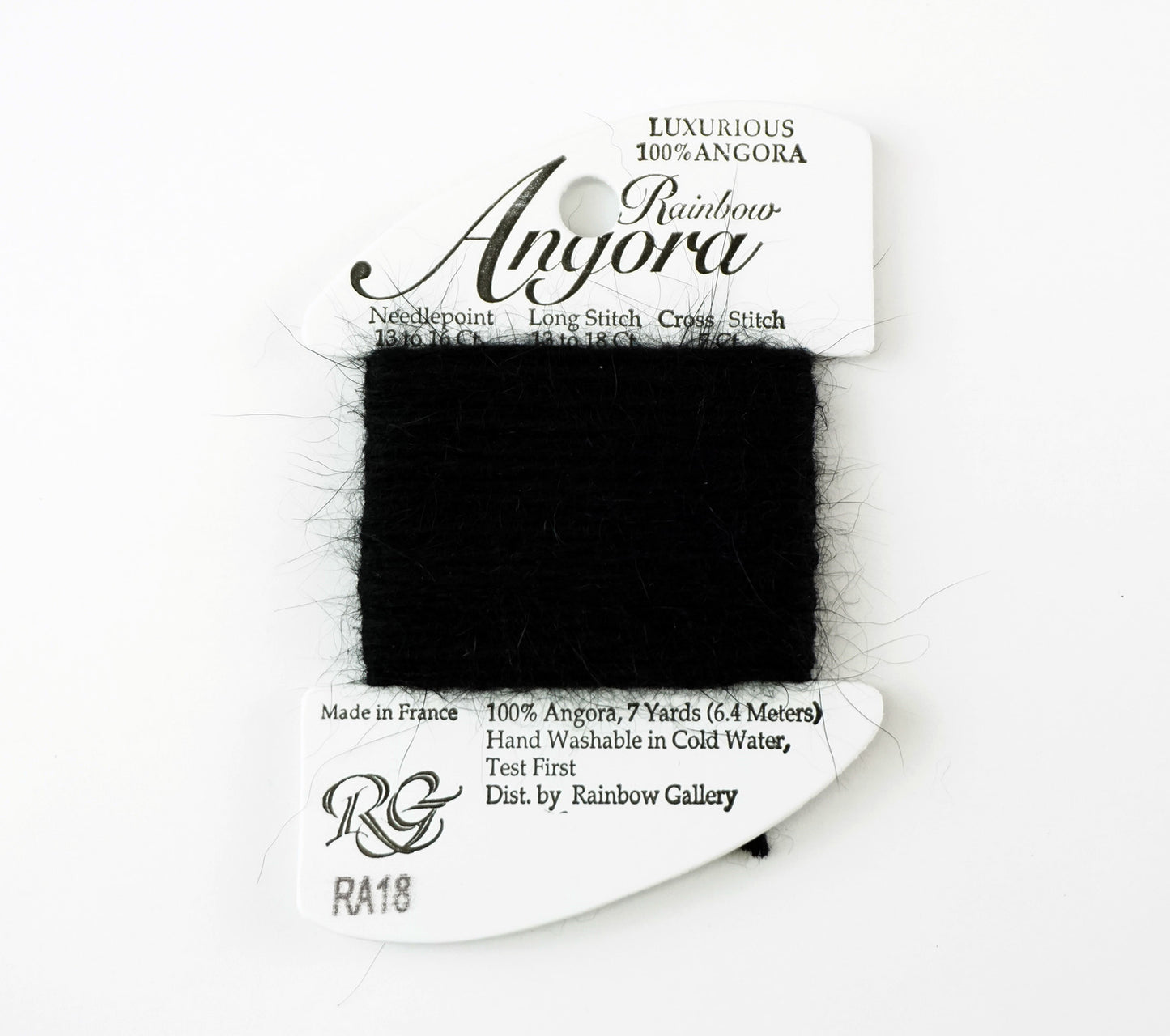 Angora Fiber "Black" #RA18 7 Yds. Needlepoint Stitching Thread by Rainbow Gallery