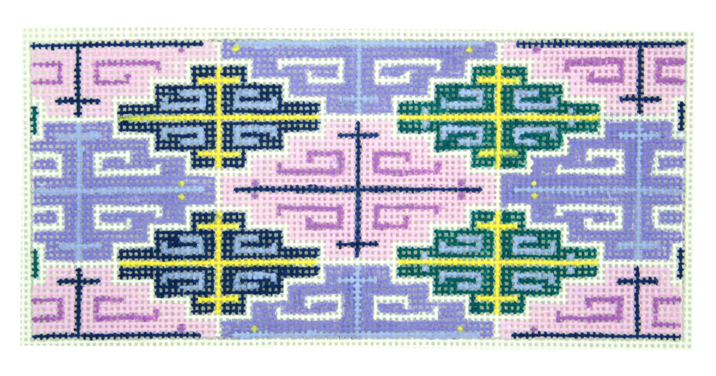 Canvas Insert ~ Purple & Pink Modern Geometric handpainted Needlepoint Canvas by LEE