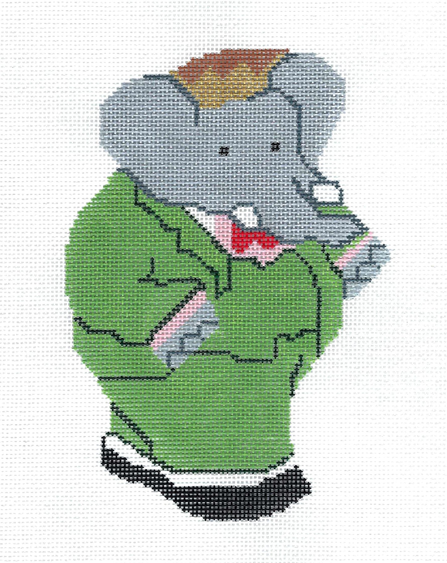 Children's ~ BABAR the Elephant 18 Mesh handpainted Needlepoint Canvas Ornament by Silver Needle