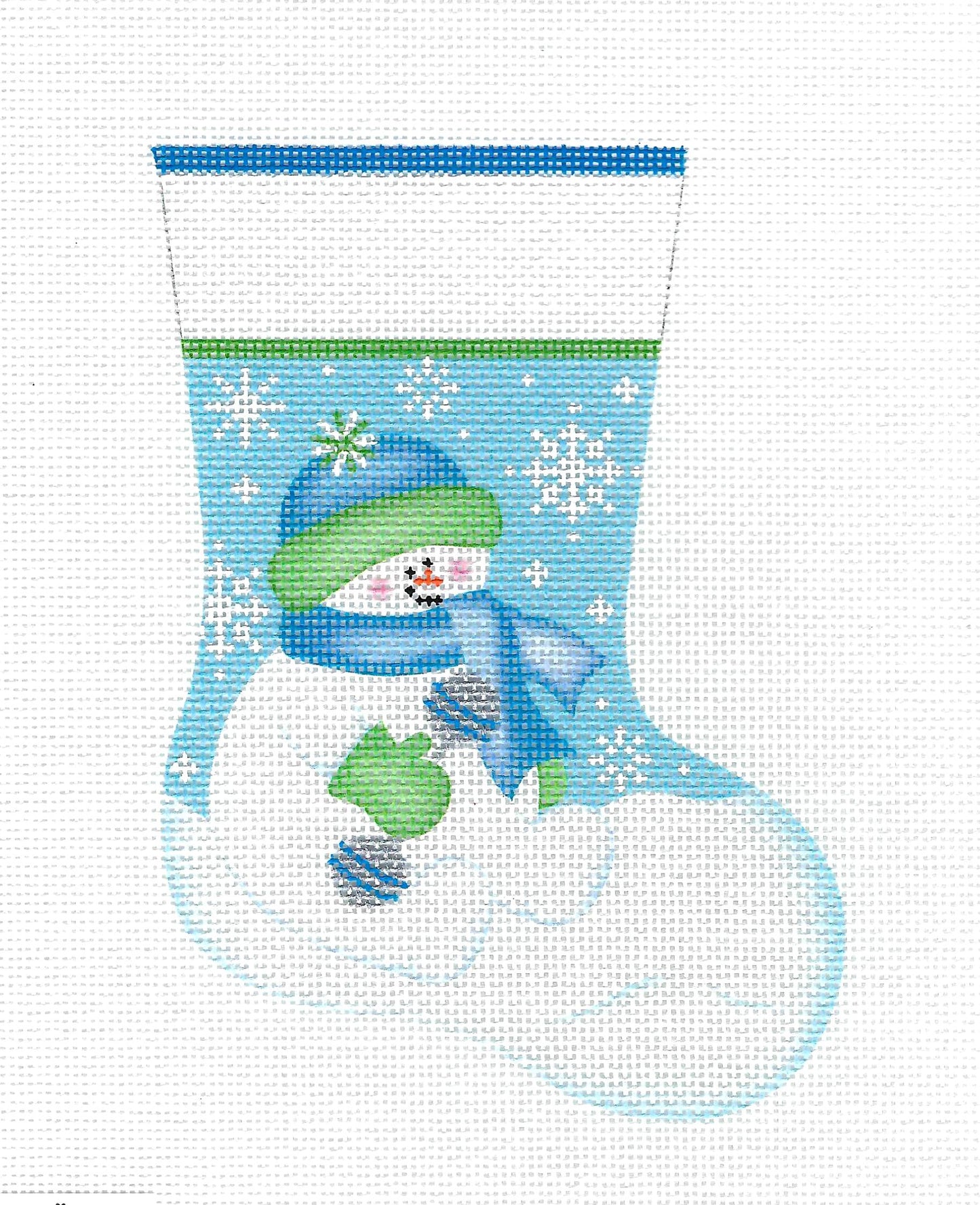 Baby ~ Baby Boy's Christmas Mini Stocking handpainted 18 mesh Needlepoint Ornament Canvas by Pepperberry