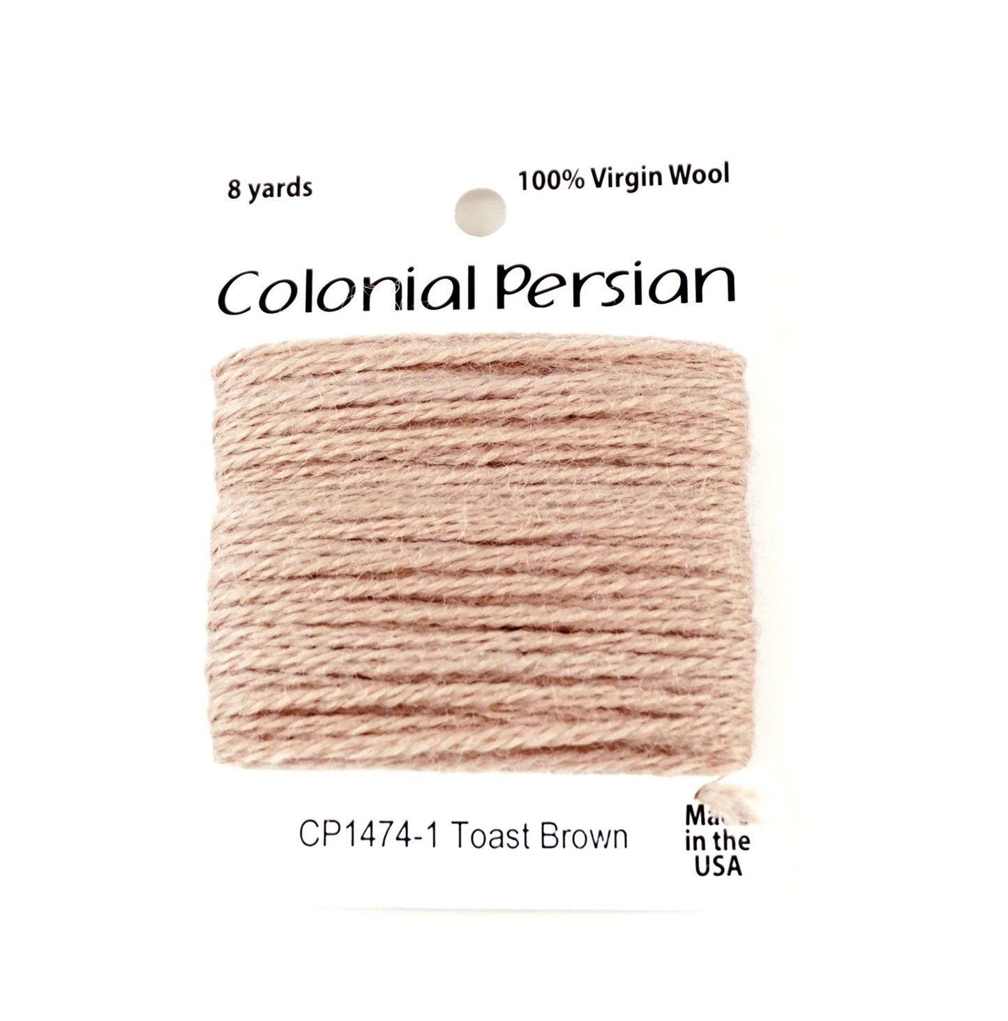 3 Ply Persian Wool "Toast Brown" #1474 Needlepoint Thread by Colonial ~ USA Made