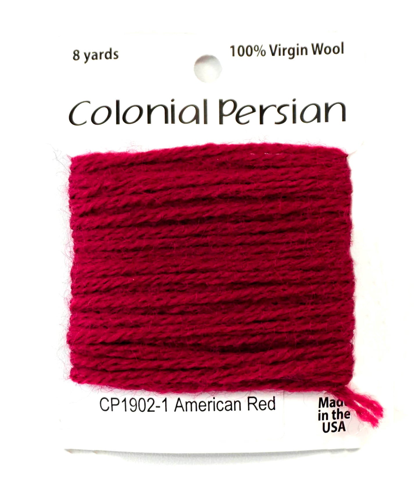 3 Ply Persian Wool "American Red" #1902 Needlepoint Thread by Colonial USA Made