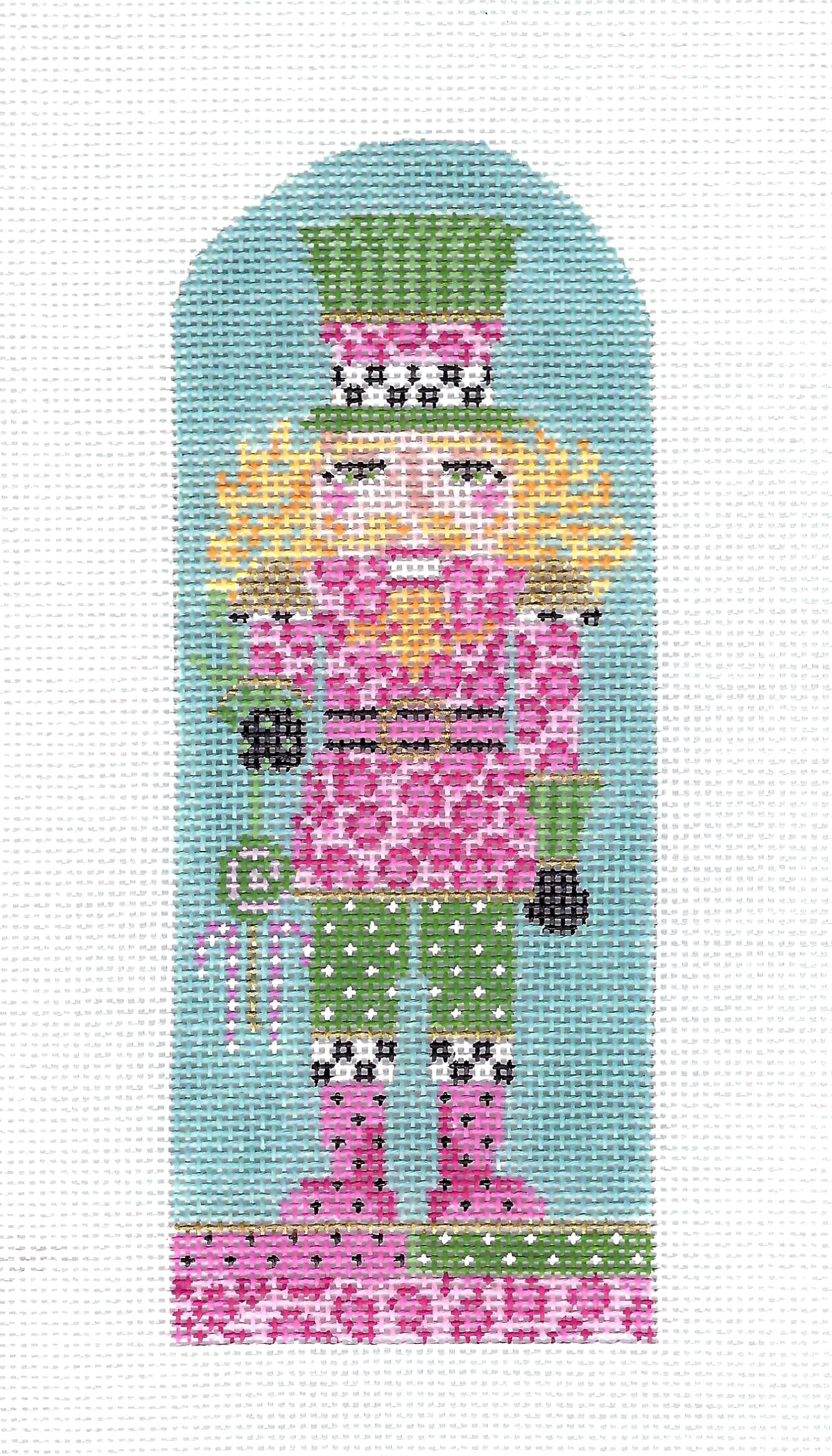 Kelly Clark Canvas ~ Nutcracker Ornament "Cheetah King" handpainted Needlepoint Canvas