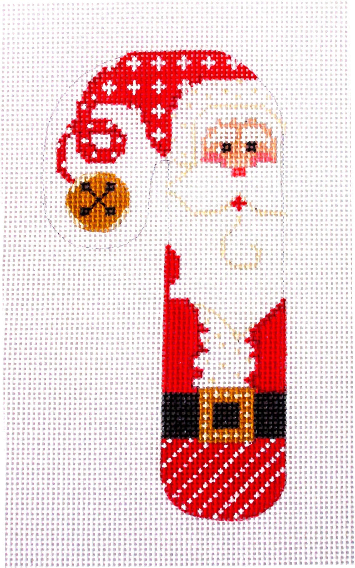 Candy Cane ~ Classic Santa Medium Candy Cane Ornament 13 Mesh handpainted Needlepoint Canvas by CH Designs from Danji