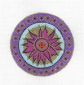 Laurel Burch ~ FLORAL BLOSSOM with Fuchsia handpainted Needlepoint Canvas from Danji