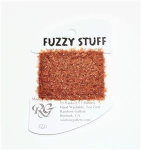 FUZZY STUFF DK. GOLD BROWN #FZ31 Stitch Fiber 15 Yd Needlepoint Thread Rainbow Gallery