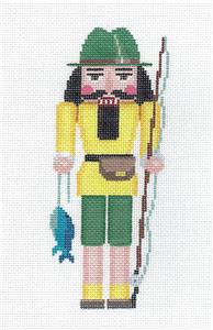 Nutcracker ~ Fisherman Nutcracker handpainted Needlepoint Ornament Canvas by Susan Roberts