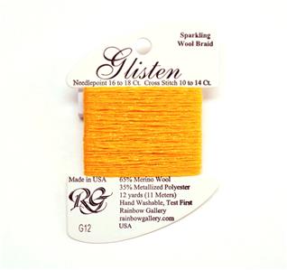 GLISTEN Sparkling Braid #12 "Radiant Yellow" Needlepoint Thread Rainbow Gallery