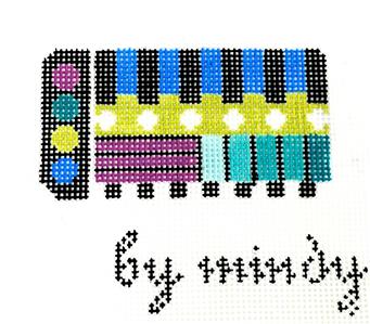 SET Planet Earth Blue Leather Thin Wallet & HP Mindy Needlepoint Canvas SET