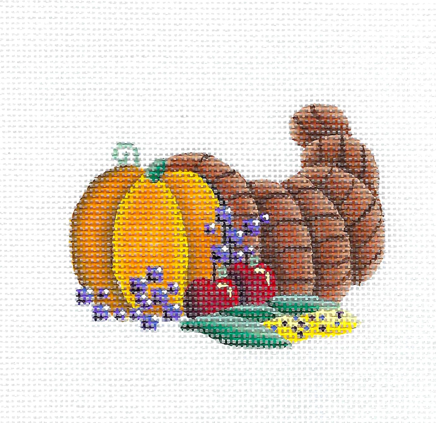 Autumn ~ Autumn Cornucopia Celebration handpainted Needlepoint Canvas by Rebecca Wood
