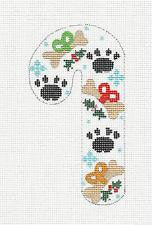 Candy Cane ~ Dog Medium Candy Cane with Dog Paw Prints & Doggie Bone by CH Designs from Danji